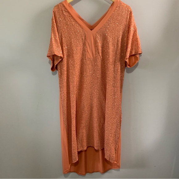 Soft Surroundings Aragon Resplendent Dress Sequins High Low Hem Womens L Large - Picture 2 of 8
